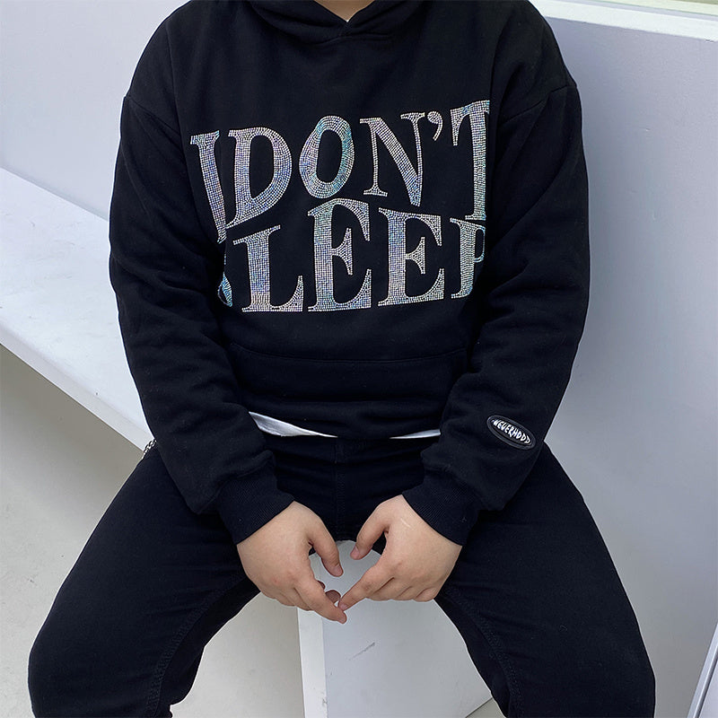 Hip Hop Rhinestone Hoodie Loose Trendy Men'S And Women'S Fleece Top - Bellarte Enchanté Hip Hop Rhinestone Hoodie Loose Trendy Men'S And Women'S Fleece Top